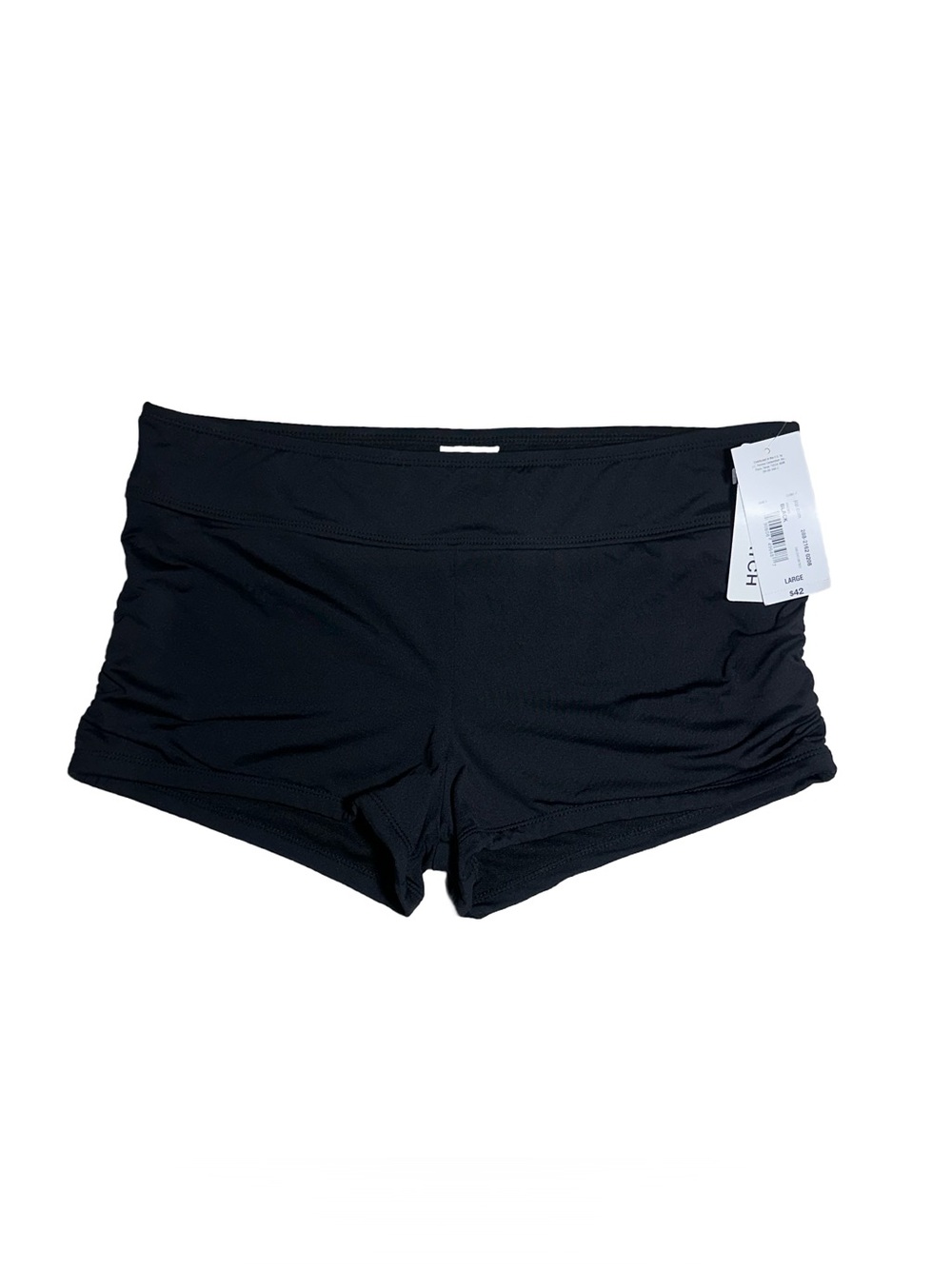 ANA Swim Shorts High-Rise, Ruched Side. Black Size L